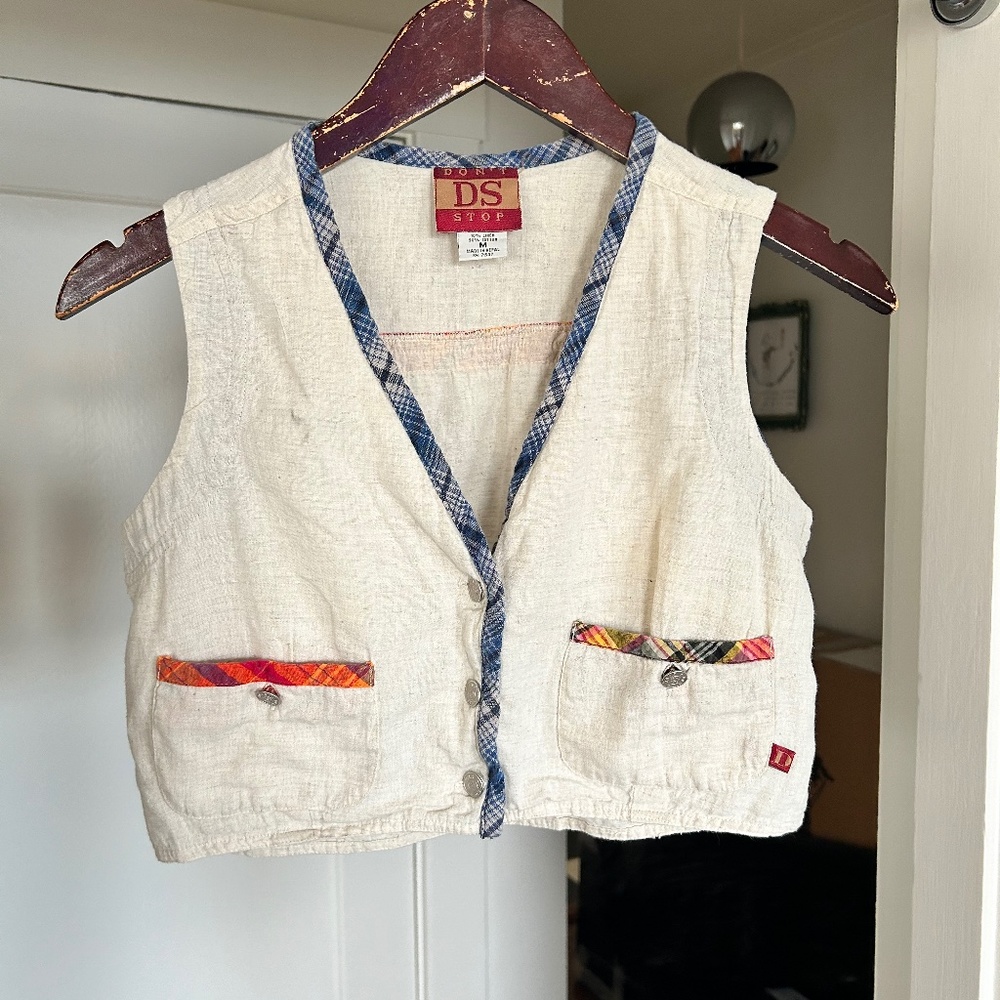Twin set linen cream Nepalese stitching S